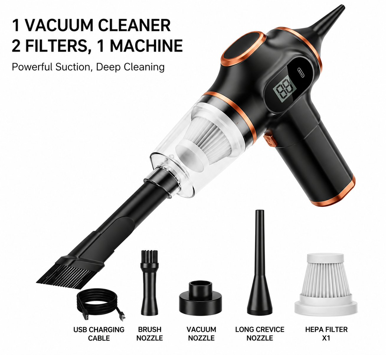 PowerVac™ 5-in-1 Wireless Handheld Vacuum Cleaner