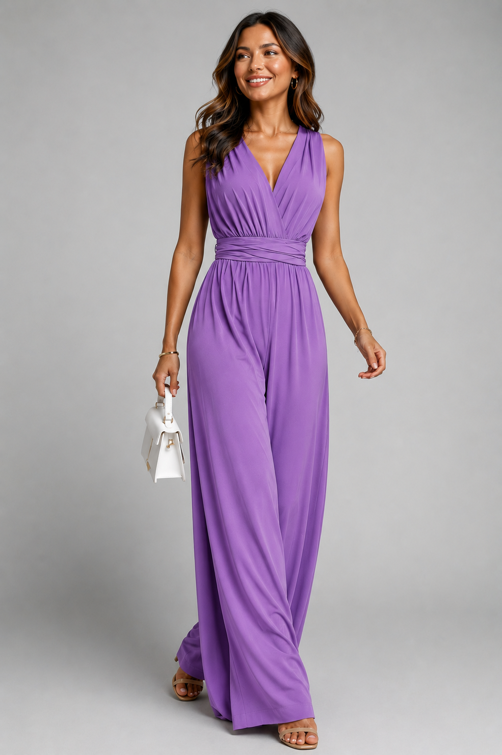 Women's Sleeveless V-Neck Jumpsuit