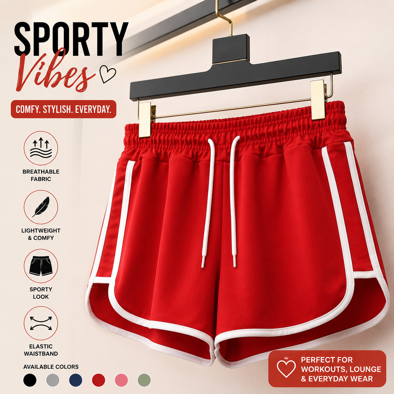 FlowEase™ Women's Wide Leg Athletic Shorts