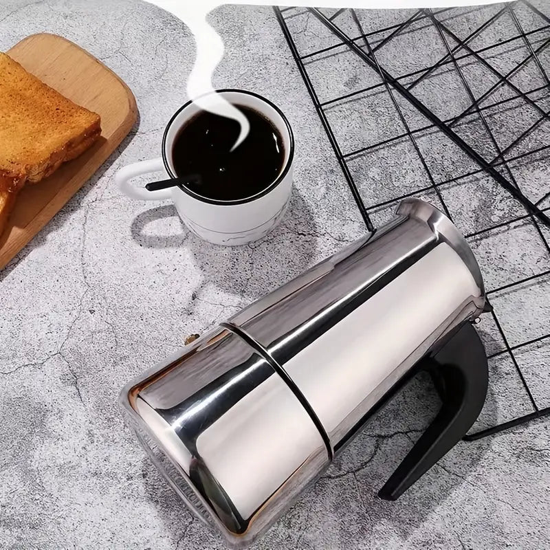 MokaMaestro Italian stainless steel moka espresso pot – product photo 3
