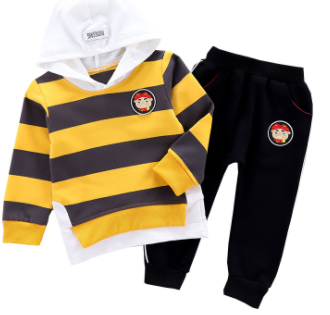 StripeKid baby hooded striped suit set – product photo 6