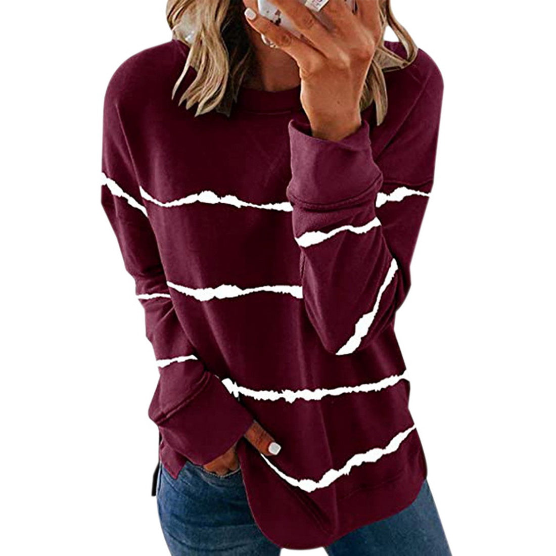Ladies printed long sleeve sweatshirt – product photo 12