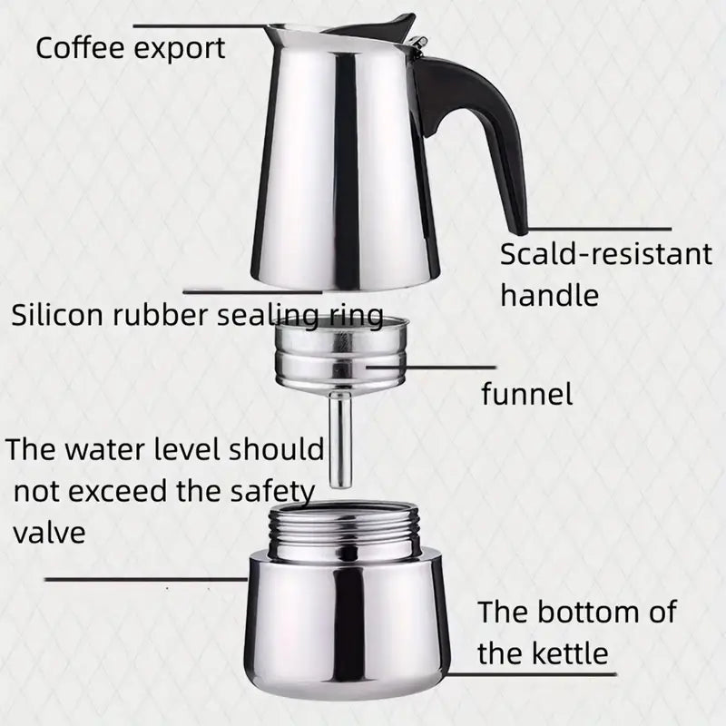 MokaMaestro Italian stainless steel moka espresso pot – product photo 4