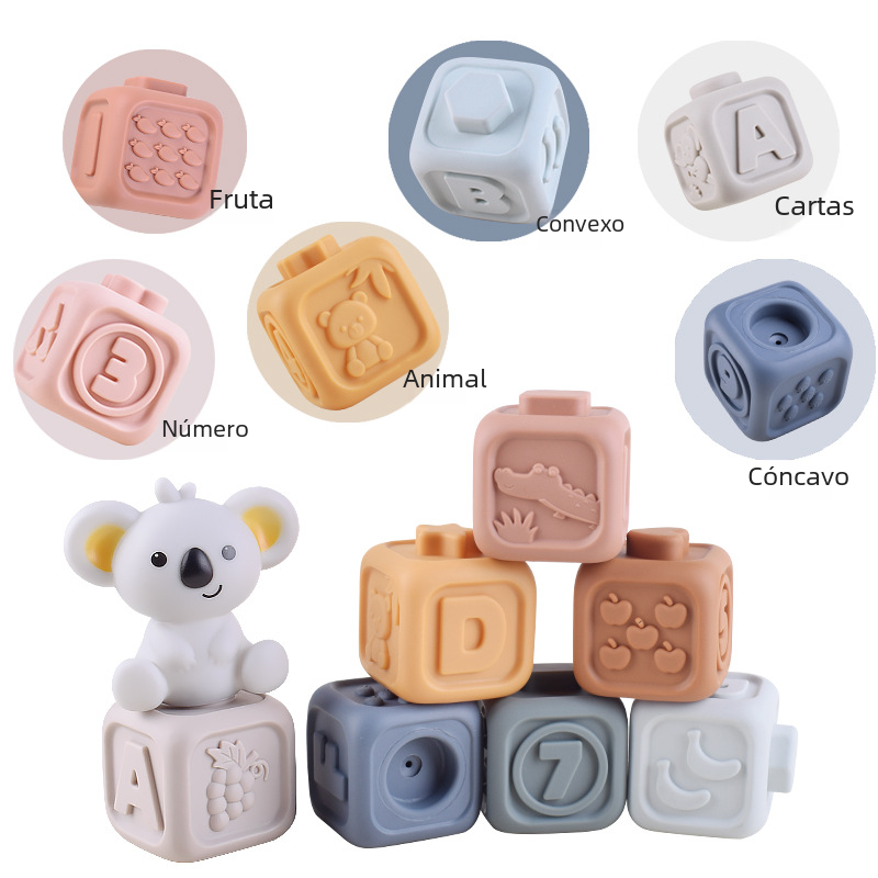 Rainbow ring baby teether stacking toy – product photo 3