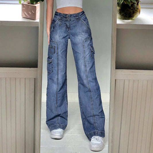 RetroHaul 90s Y2K high waist baggy cargo jeans – product photo 1