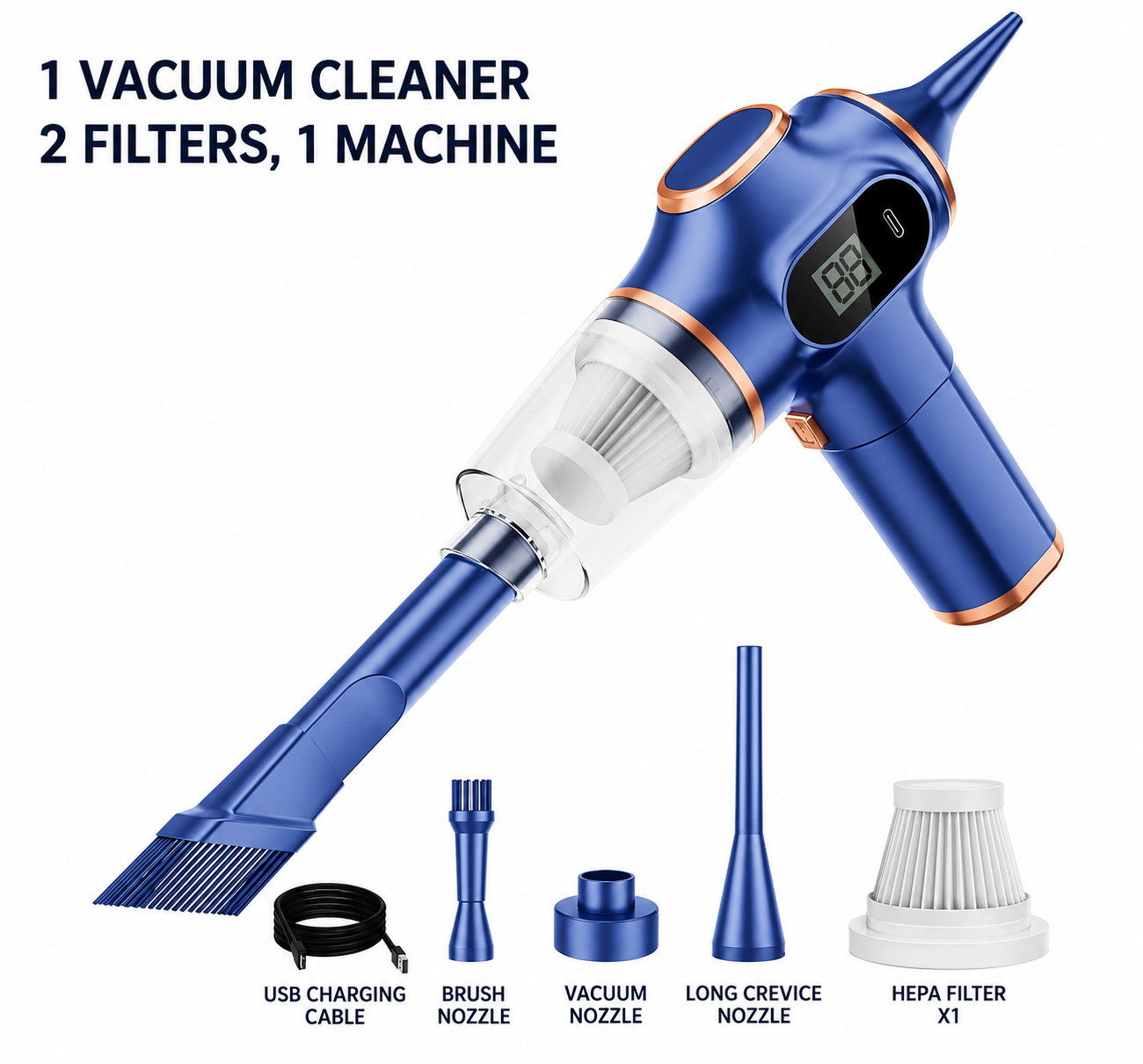 PowerVac™ 5-in-1 Wireless Handheld Vacuum Cleaner