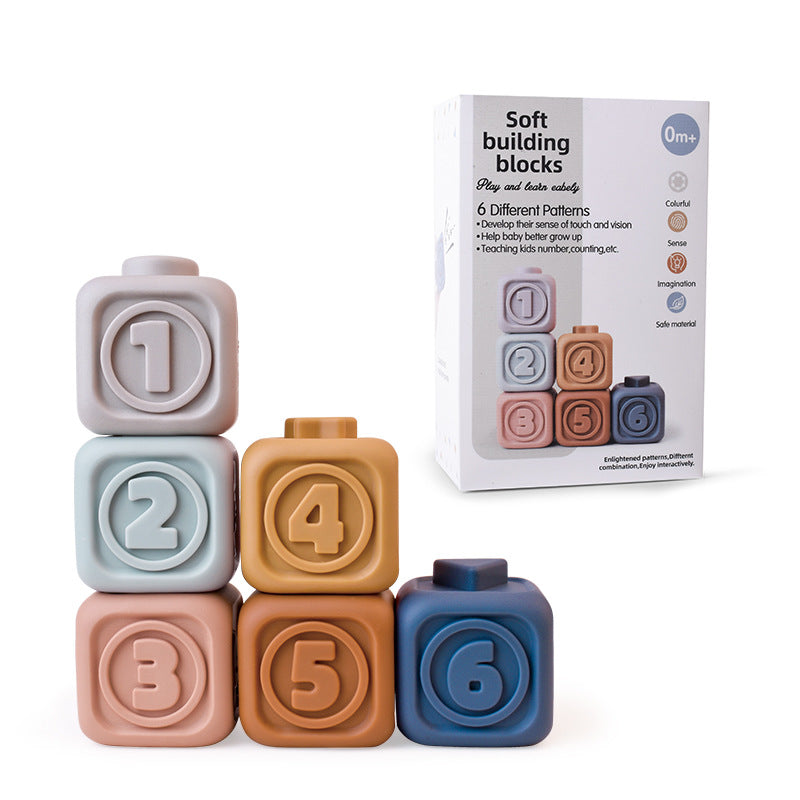 Rainbow ring baby teether stacking toy – product photo 8