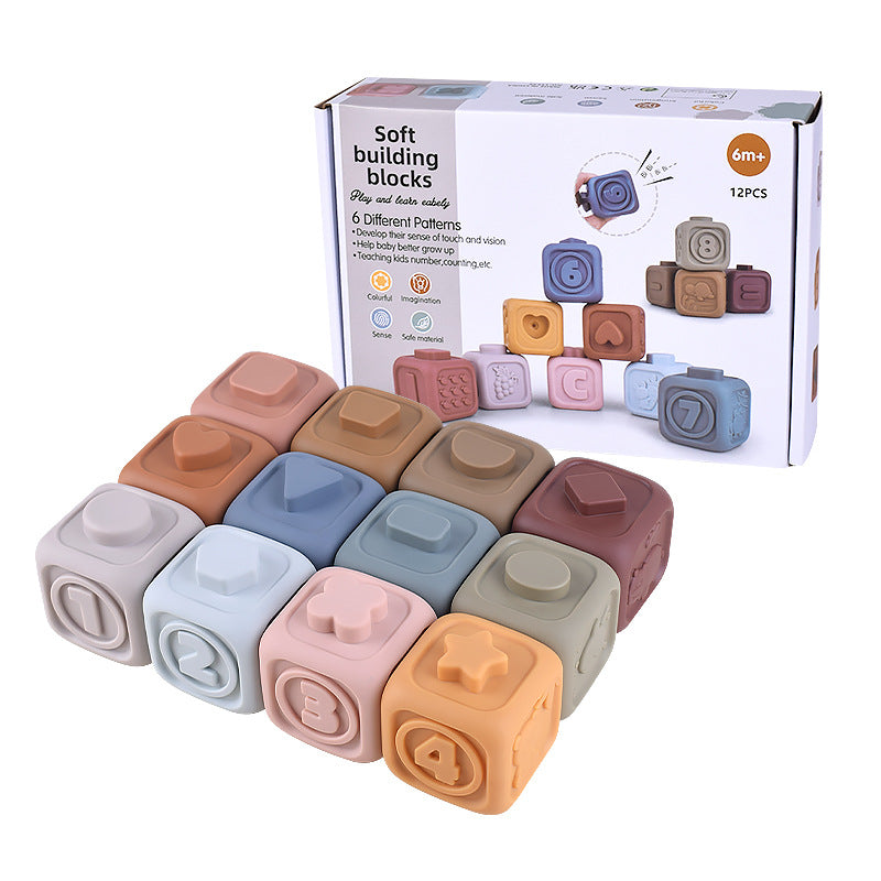 Rainbow ring baby teether stacking toy – product photo 12