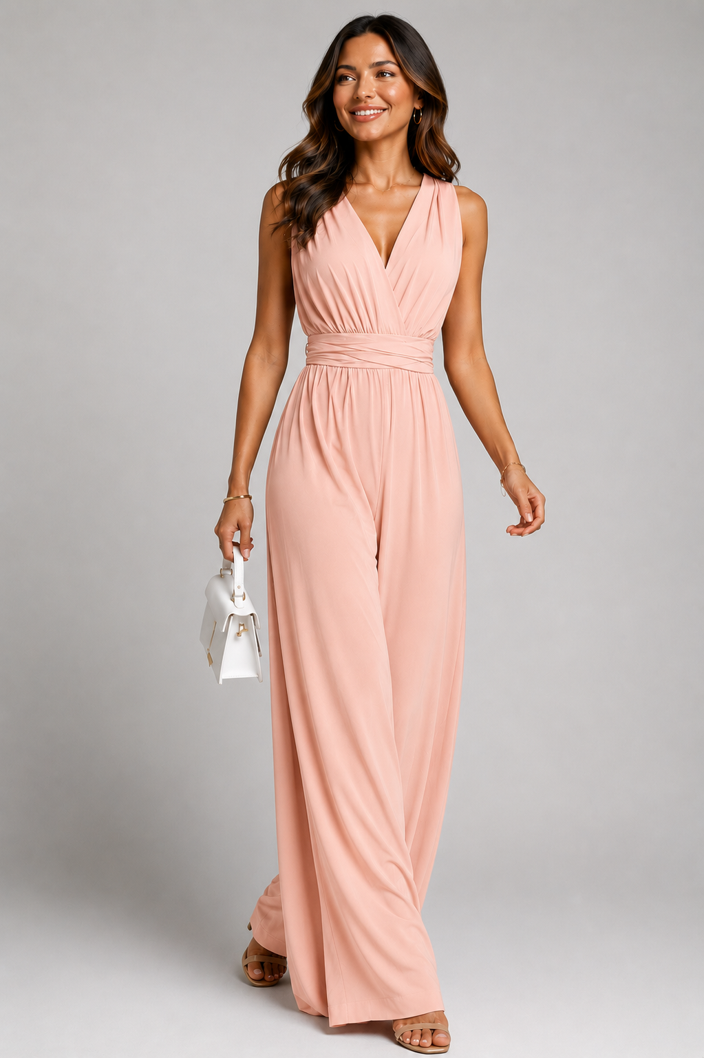 Women's Sleeveless V-Neck Jumpsuit