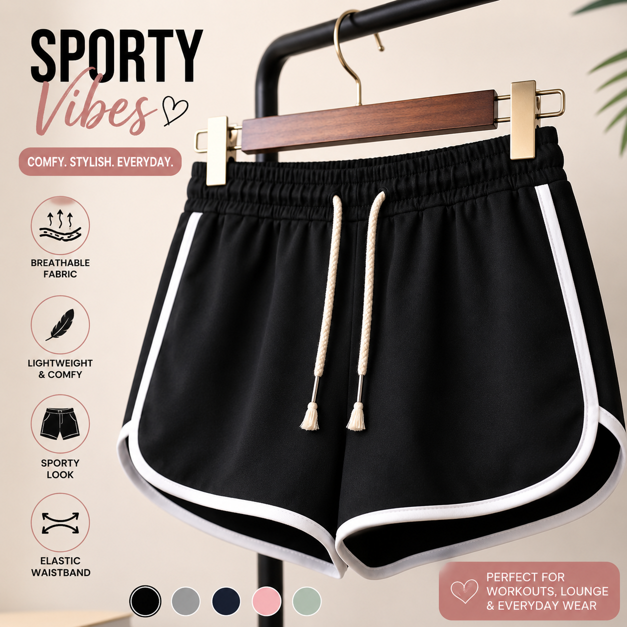 FlowEase™ Women's Wide Leg Athletic Shorts
