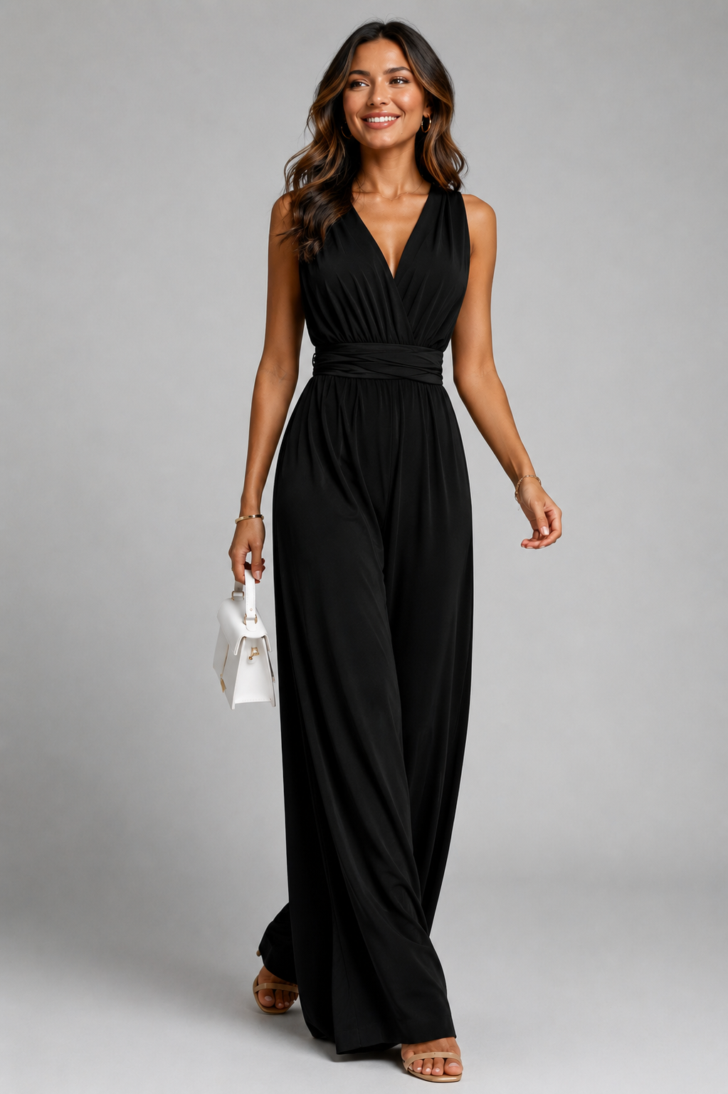 Women's Sleeveless V-Neck Jumpsuit