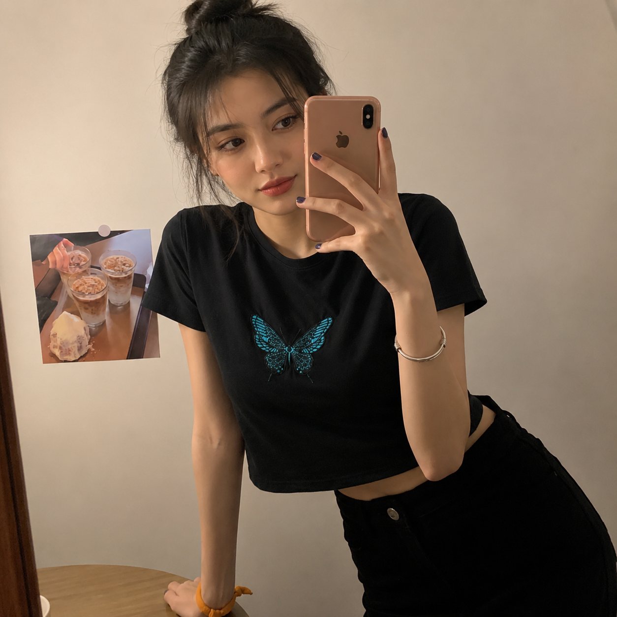 Women's Butterfly Graphic Short Sleeve Top