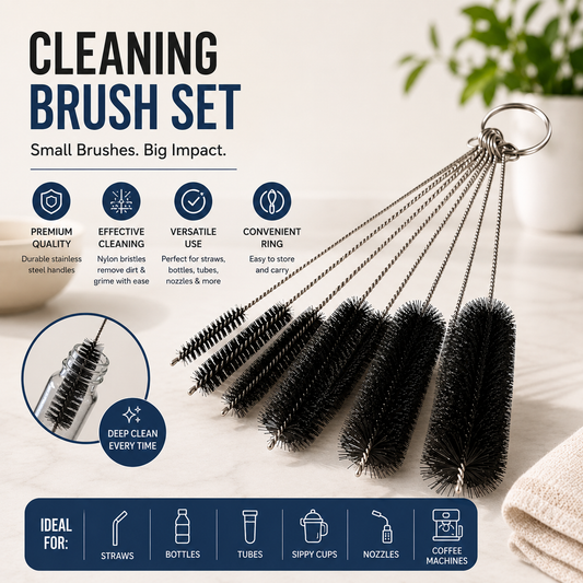 CleanCore™ Stainless Steel Multi-Use Cleaning Brush Set