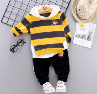 StripeKid baby hooded striped suit set – product photo 4
