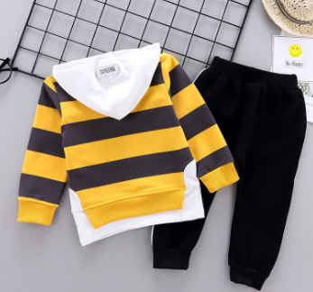 StripeKid baby hooded striped suit set – product photo 5
