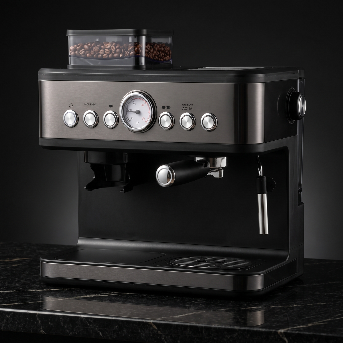 GrindMaestro™ Semi-Automatic Espresso Machine with Built-In Grinder & Milk Frother
