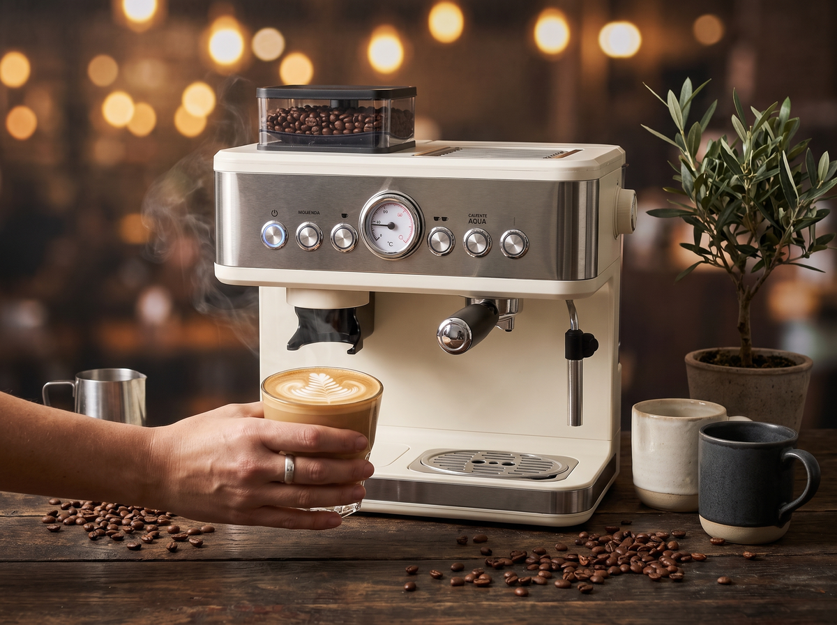 GrindMaestro espresso machine with built-in grinder – product photo 8