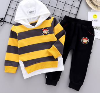 StripeKid baby hooded striped suit set – product photo 7