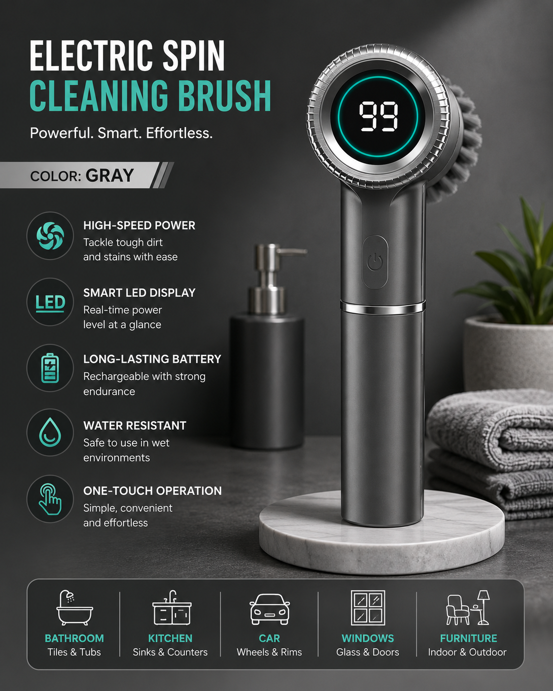 ScrubPro™ Handheld Electric Dish Brush