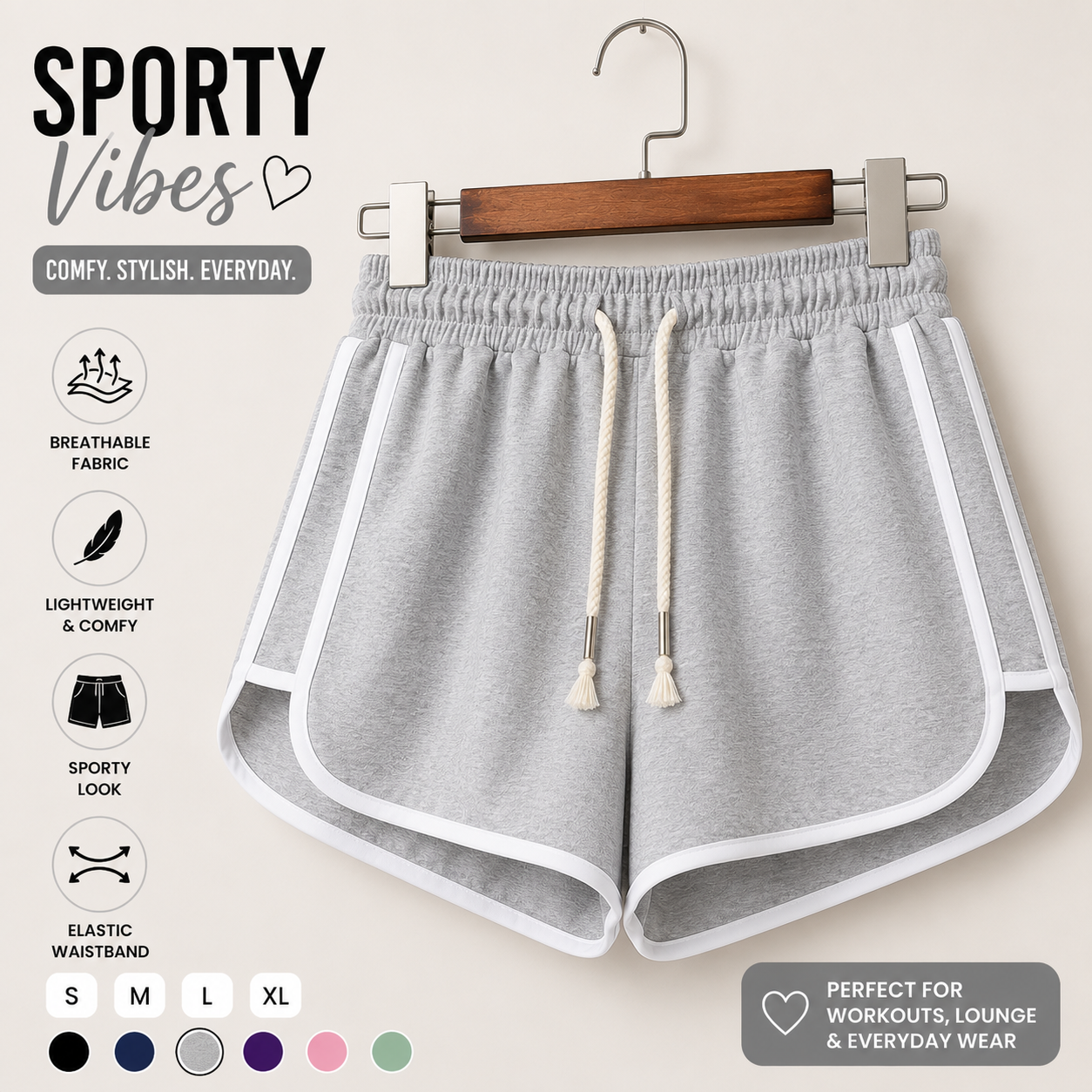 FlowEase™ Women's Wide Leg Athletic Shorts
