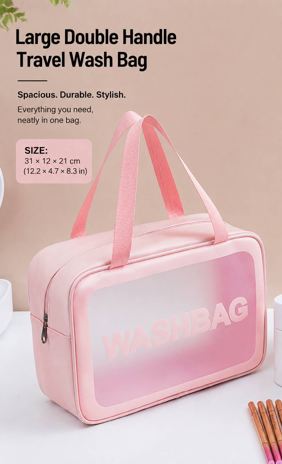 ClearCarry frosted waterproof cosmetic bag – product photo 10
