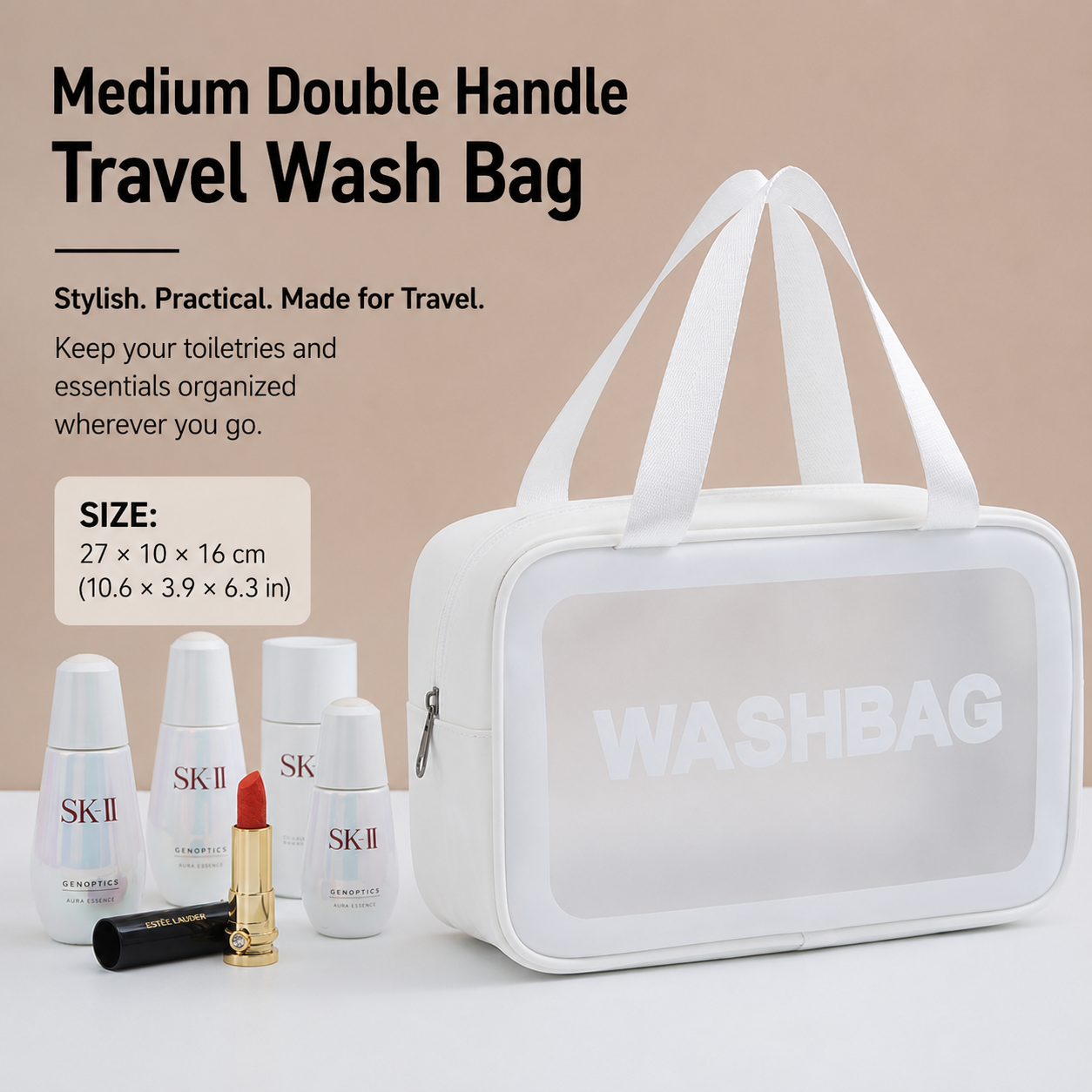 ClearCarry™ Frosted Waterproof Cosmetic Bag