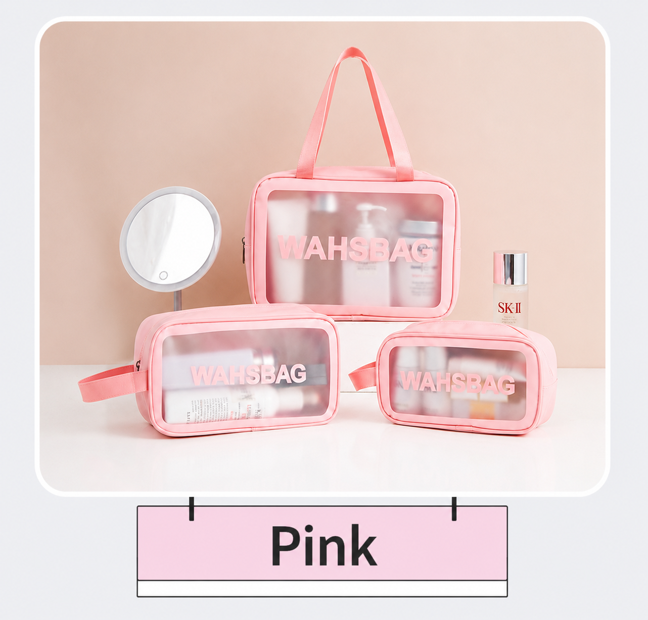 ClearCarry frosted waterproof cosmetic bag – product photo 6