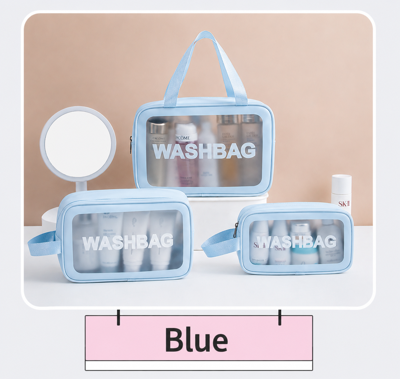 ClearCarry frosted waterproof cosmetic bag – product photo 7
