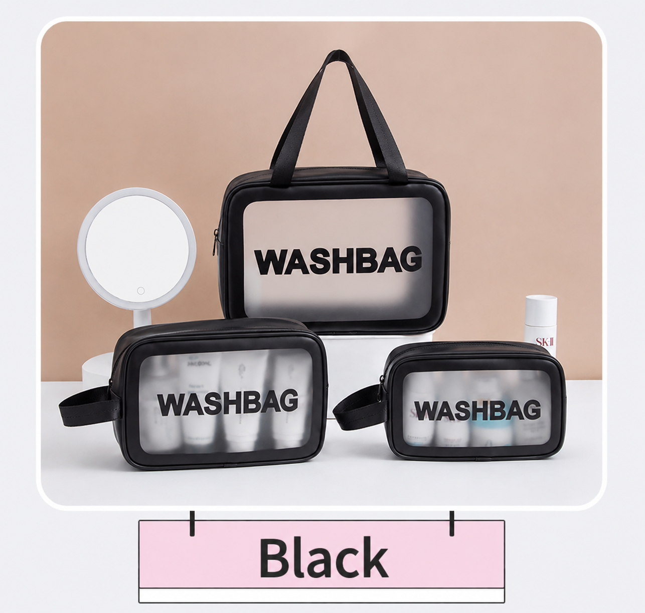 ClearCarry frosted waterproof cosmetic bag – product photo 8