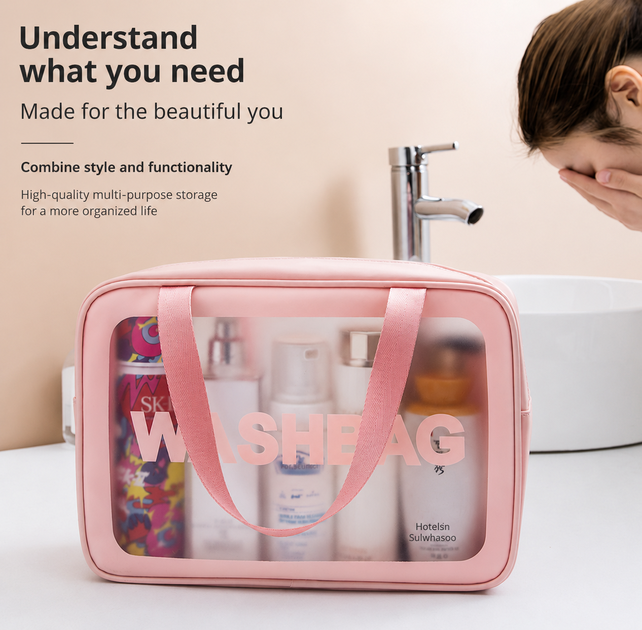 ClearCarry frosted waterproof cosmetic bag – product photo 15