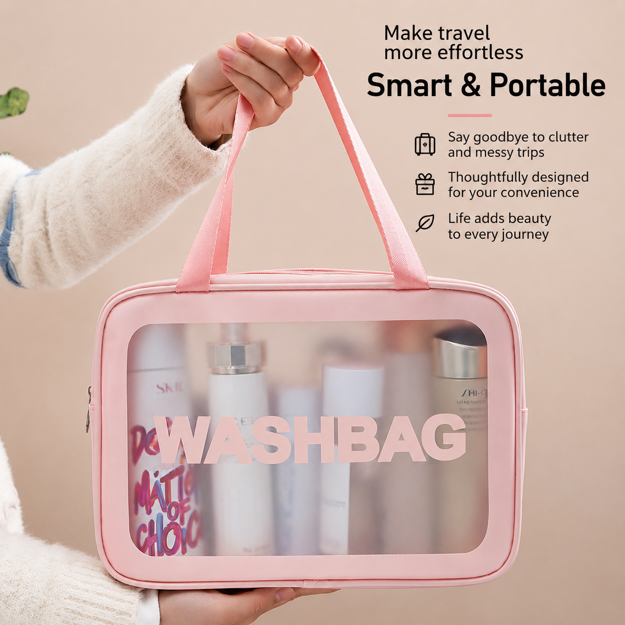 ClearCarry frosted waterproof cosmetic bag – product photo 16