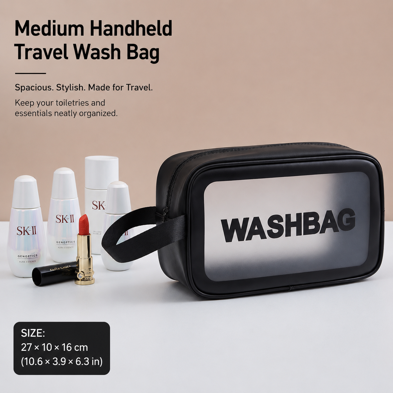 ClearCarry frosted waterproof cosmetic bag – product photo 9