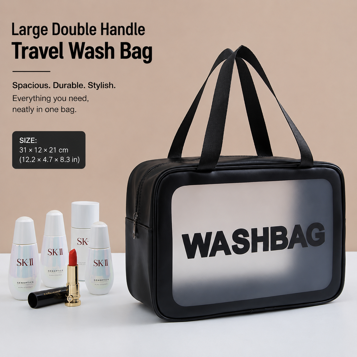 ClearCarry™ Frosted Waterproof Cosmetic Bag