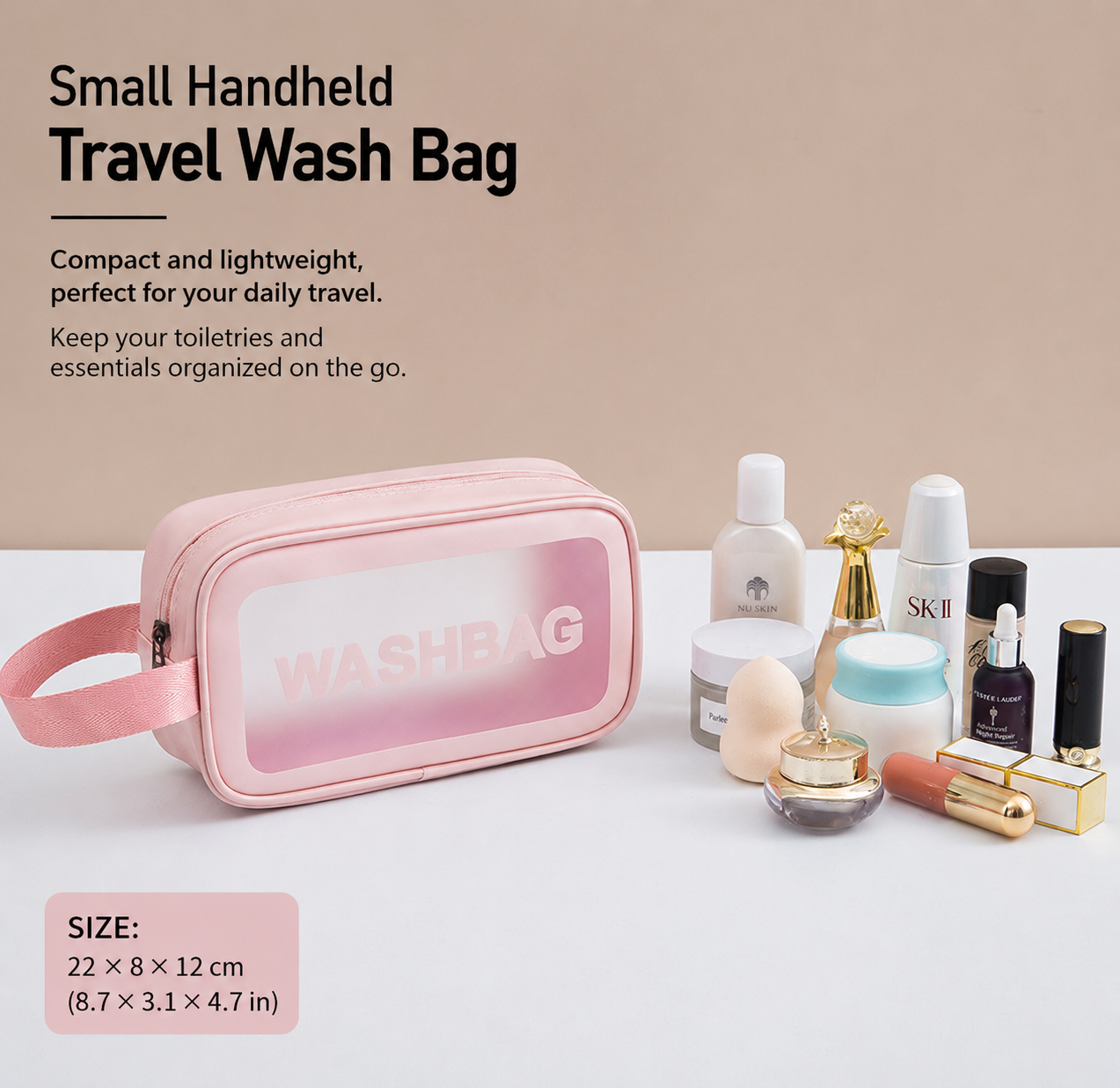 ClearCarry frosted waterproof cosmetic bag – product photo 20