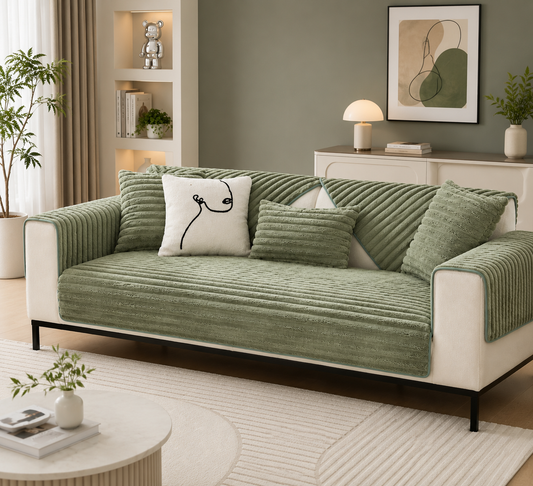 CozyShield non-slip plush sofa cover – product photo 2