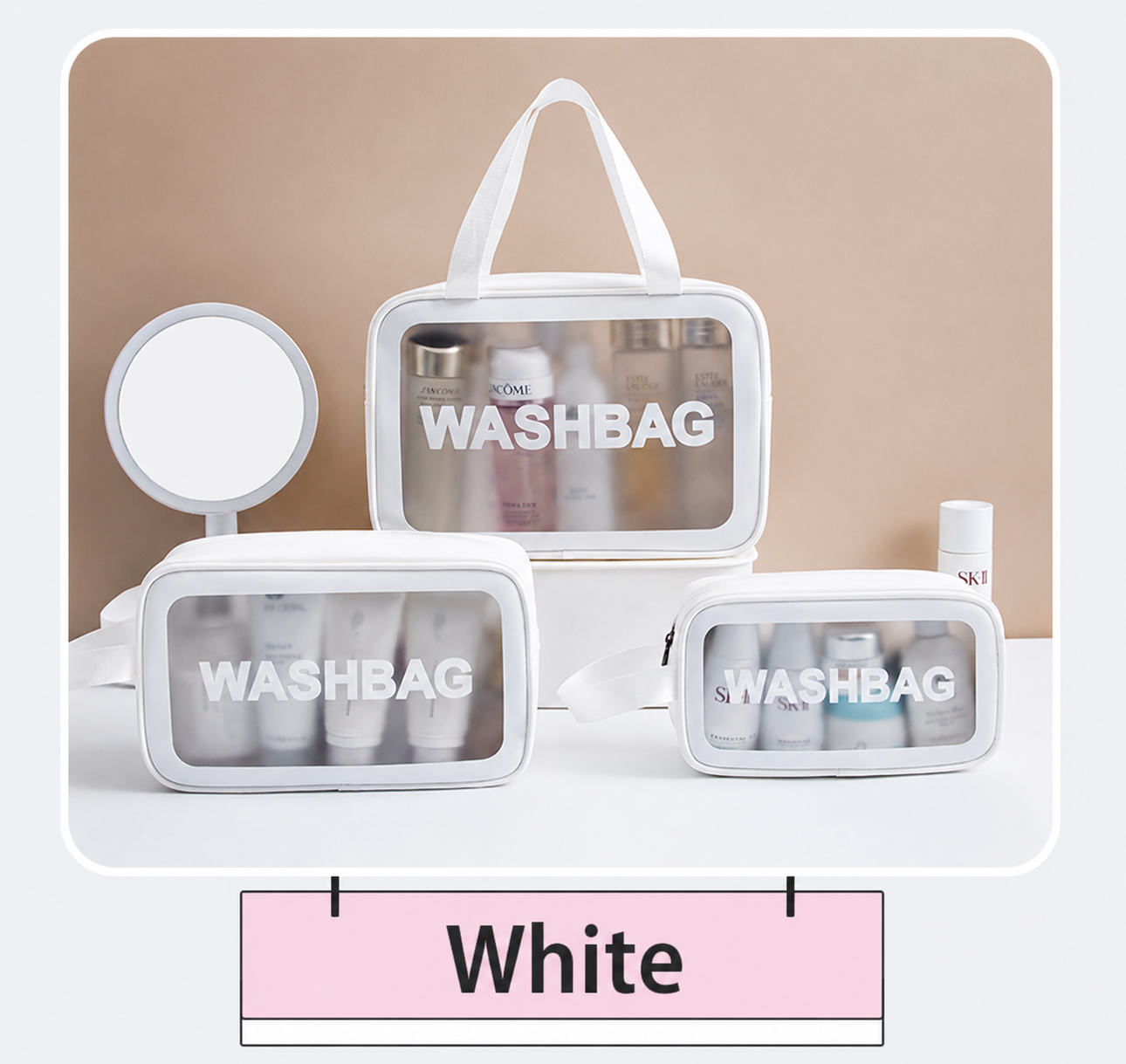 ClearCarry frosted waterproof cosmetic bag – product photo 3