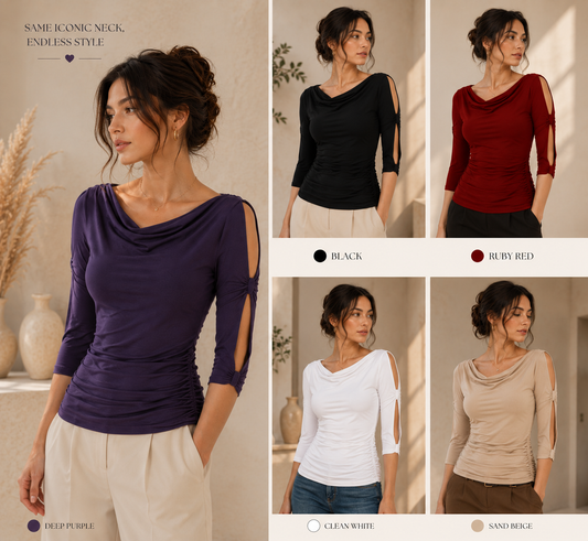 VelvetV women's sexy V-neck long sleeve top – product photo 1