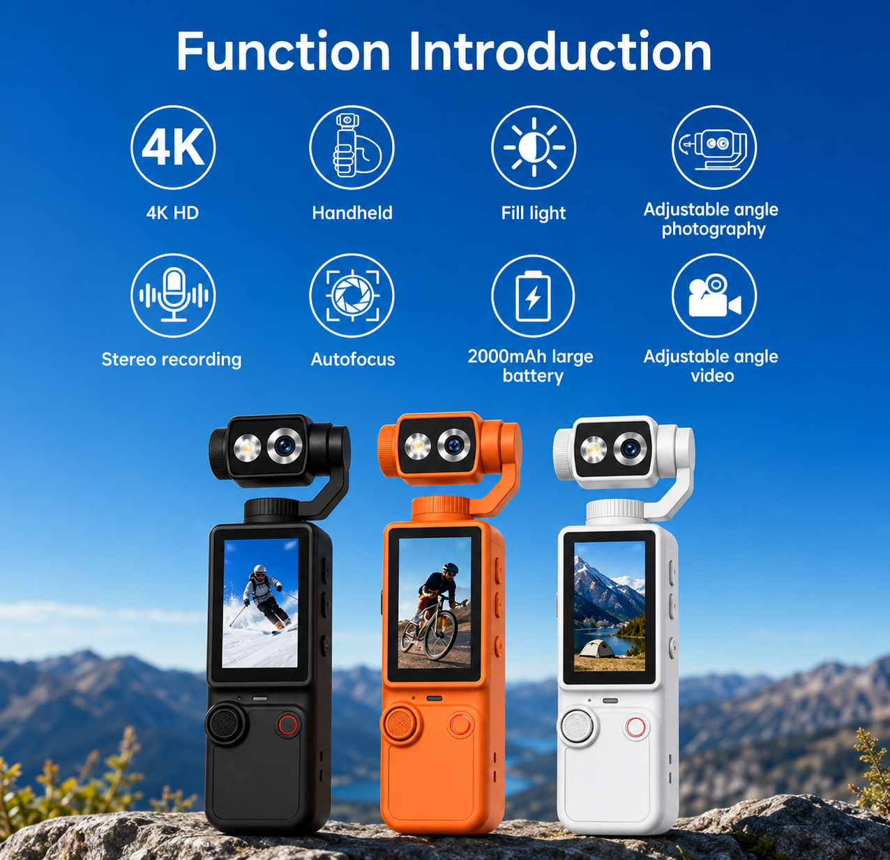 OrbitSnap™ 4K Dual-Lens Gimbal Action Camera