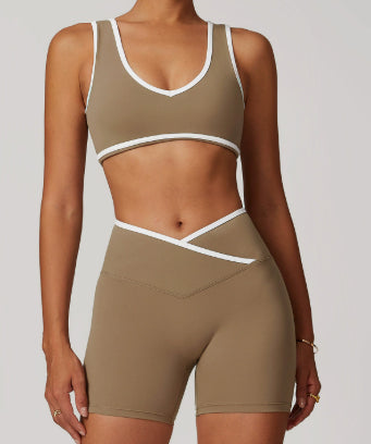 FlexAura™ Cross-Back High-Waist Yoga Set