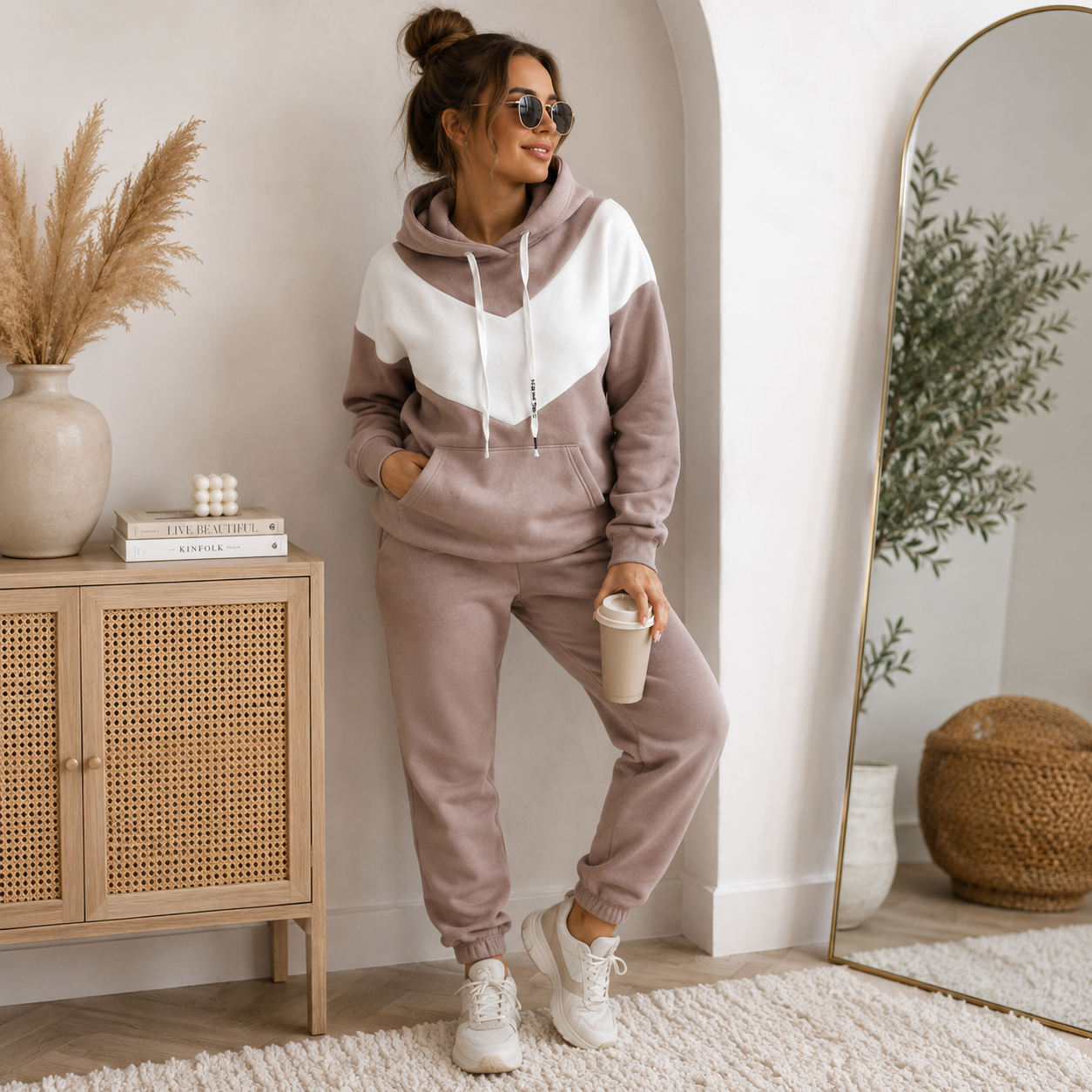 Virginia women's two-piece sweatshirt and pants set – product photo 3