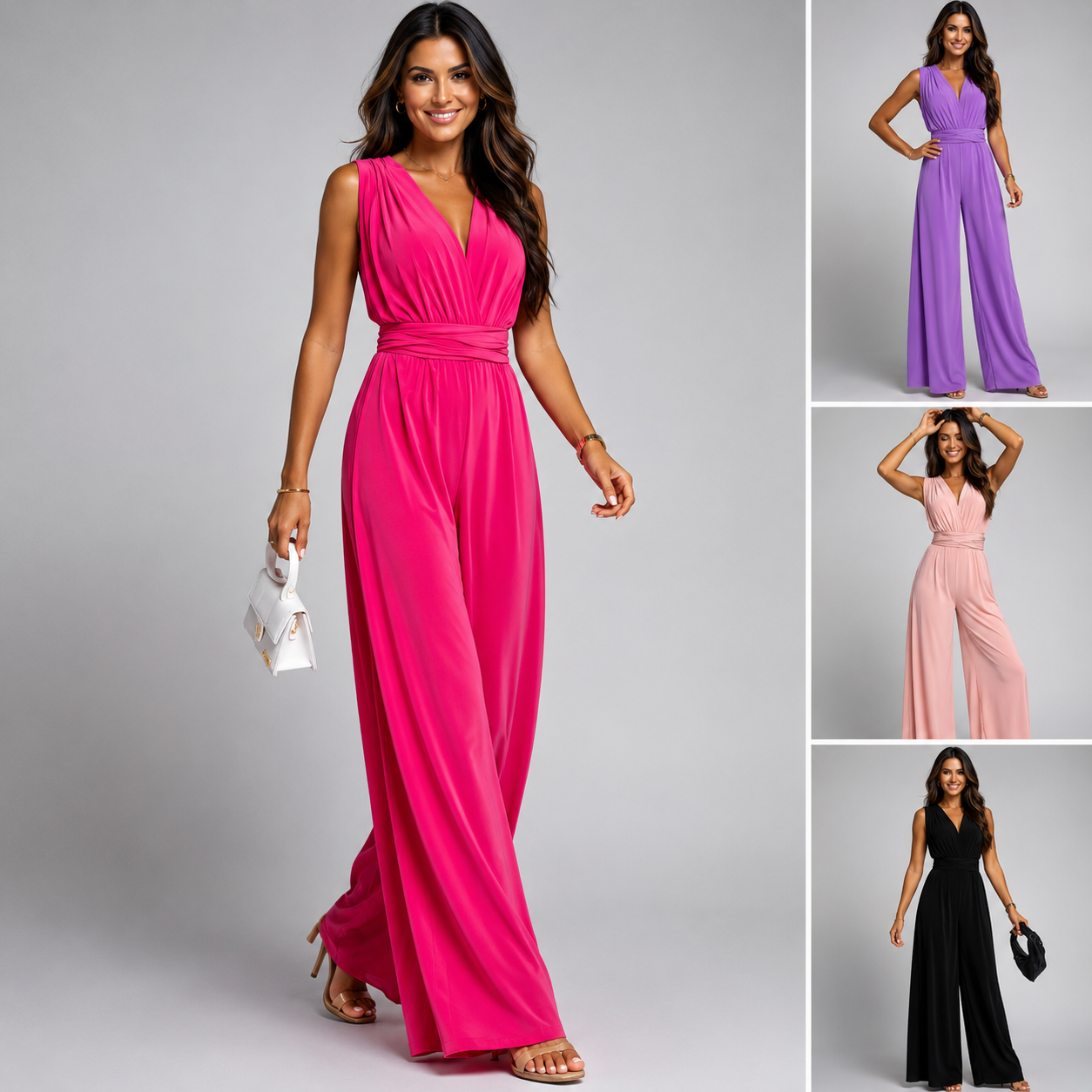 Women's Sleeveless V-Neck Jumpsuit