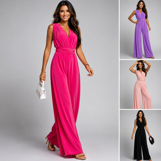 Women's sleeveless V-neck jumpsuit – product photo 1