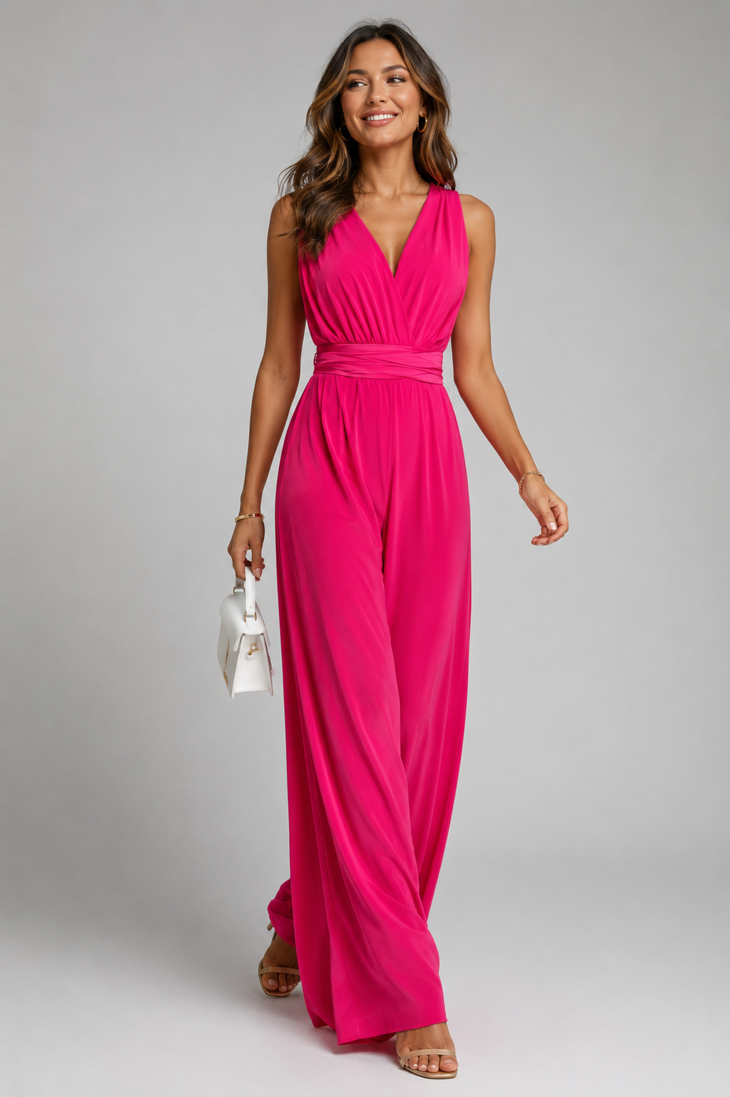 Women's Sleeveless V-Neck Jumpsuit