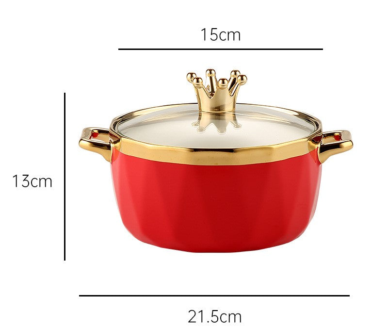 NoodleLux™ Ceramic Soup Bowl with Lid