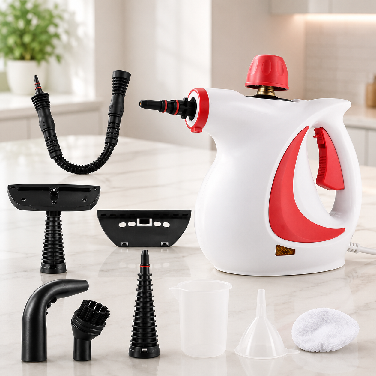 Handheld steam cleaner with 12 accessories – product photo 3