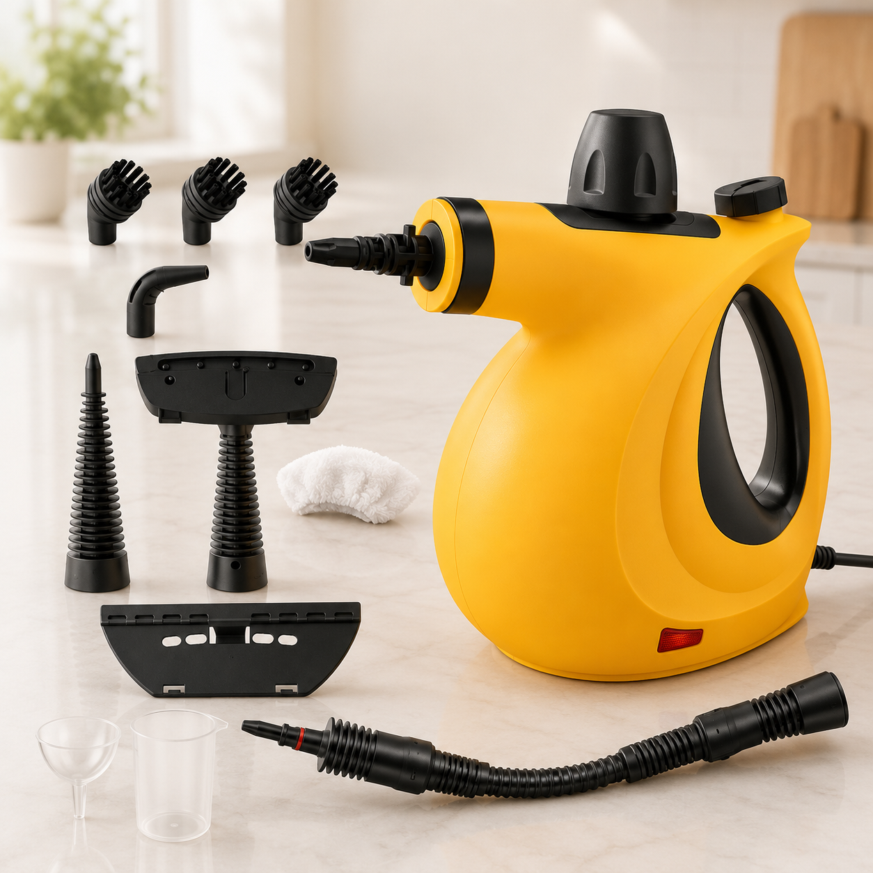 Handheld steam cleaner with 12 accessories – product photo 2