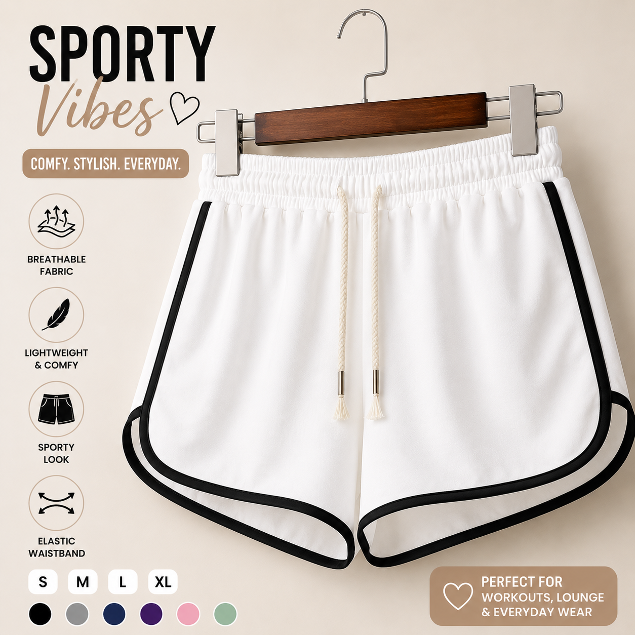FlowEase™ Women's Wide Leg Athletic Shorts