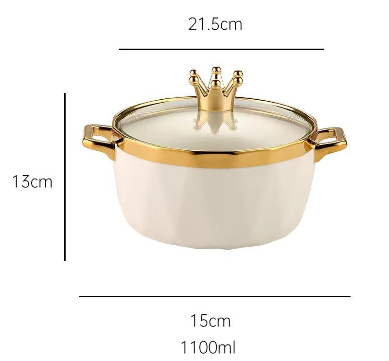 NoodleLux™ Ceramic Soup Bowl with Lid